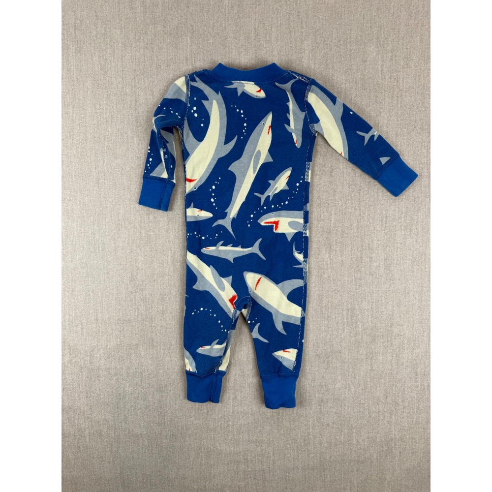 Hanna Andersson Blue Shark Organic Cotton Zip Sleeper Pajamas 3-6 Months 60cm - Picture 5 of 6